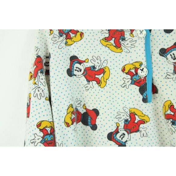 Vintage M L Pajama Top Flannel Mickey & Co Disney 90s Allover Print Cozy Lounge - Picture 5 of 10